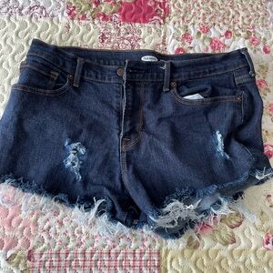 Old Navy Dark Blue Distressed Denim Cutoff Shorts